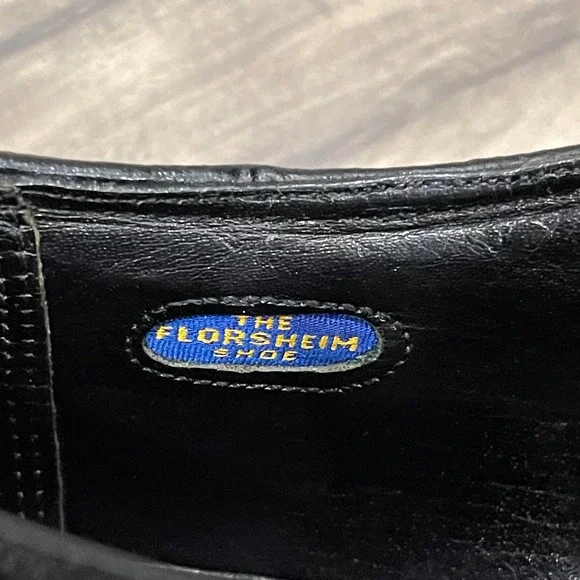 Florsheim Oxford Shoes Men Size 11.5 C Black Cortez Leather Wingtip Brogue 20804 - Picture 10 of 13